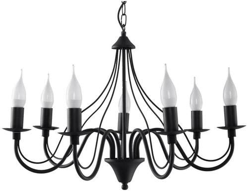Chandelier on Chain MINERWA 7 7xE14/40W/230V Black - Chandelier - Main image
