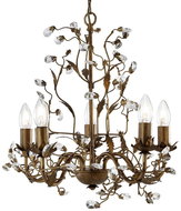 Searchlight - Crystal Chandelier on Rod ALMANDITE 5x14/40W/230V - Chandelier