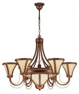 Kemar T/6 - Chandelier TANAJA 6xE14/60W+1xE27/100W Red - Chandelier