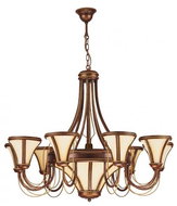 Kemar T/9 - Chandelier TANAJA 9xE14/60W+1xE27/100W Red - Chandelier