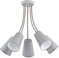 Chandelier on a pole WIRE GRAY 5xE27/60W/230V - Chandelier