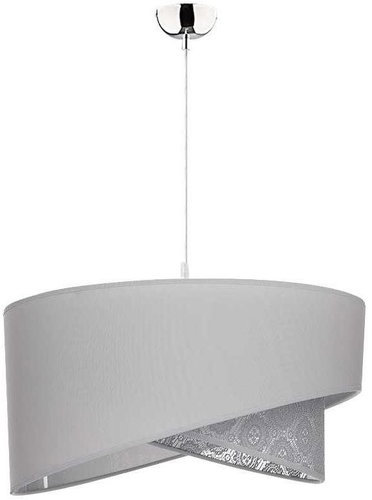 Chandelier on a wire CELLO 1xE27/40W/230V grey/edge - Chandelier - Main image
