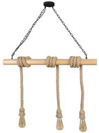 Chandelier on chain ROPE WOOD 3xE27/12W/230V - Chandelier