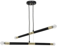 Chandelier on wire BASTONE 4xE14/40W/230V black/gold - Chandelier