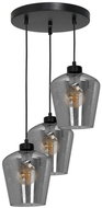 Chandelier on cable SANTIAGO 3xE27/60W/230V black - Chandelier