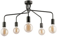 Jupiter 1676 - Chandelier on pole OLAF 5xE27/60W/230V titanium - Chandelier