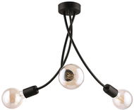 Jupiter 1639 - Lustr na tyči LUCE 3xE27/60W/230V černá - Lustr