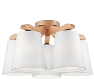Pendant chandelier ANDREA 5xE27/60W/230V oak/white - Chandelier