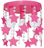 Children's ceiling lamp ELZA stars 3xE27/60W/230V dark pink - Chandelier