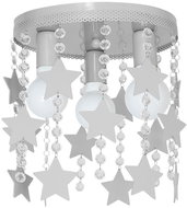 Children's ceiling lamp ELZA stars 3xE27/60W/230V grey - Chandelier
