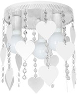 Children's ceiling lamp ELZA hearts 3xE27/60W/230V white - Chandelier