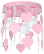Children's ceiling lamp ELZA hearts 3xE27/60W/230V pink - Chandelier