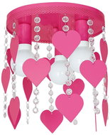 Children's ceiling lamp ELZA hearts 3xE27/60W/230V dark pink - Chandelier