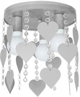 Children's ceiling lamp ELZA hearts 3xE27/60W/230V grey - Chandelier