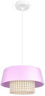 Chandelier on wire CONA 1xE27/60W/230V, 35 cm pink rattan - Chandelier