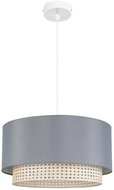Chandelier on a wire BOSCO 1xE27/60W/230V, 40 cm grey rattan - Chandelier