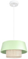 Chandelier on wire CONA 1xE27/60W/230V, 35 cm green rattan - Chandelier