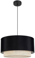 Chandelier on a wire BOSCO 1xE27/60W/230V, 40 cm black rattan - Chandelier