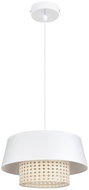 Chandelier on wire CONA 1xE27/60W/230V, 35 cm white rattan - Chandelier