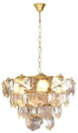 Crystal Chandelier on Chain DIANA 6xE14/40W/230V Gold - Chandelier