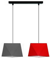Chandelier on wire DIAMENT 2xE27/60W/230V grey-red - Chandelier