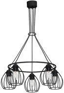 Chandelier on wire STAR 5xE27/60W/230V black - Chandelier