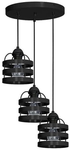 Chandelier TUBE 3xE27/60W/230V black - Chandelier - Main image