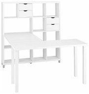 Danish Style Kera with bookcase 153 cm, white - Desk