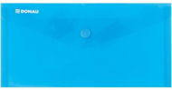 Document Folders DONAU plastic, folding, with button, DL, transparent blue, 1 piece - Desky na dokumenty