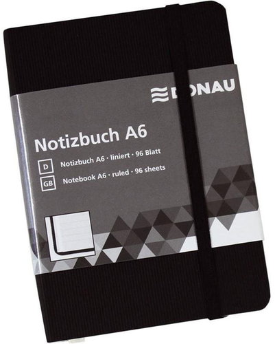 DONAU A6 96 sheets, lined, black - Journal - Main image