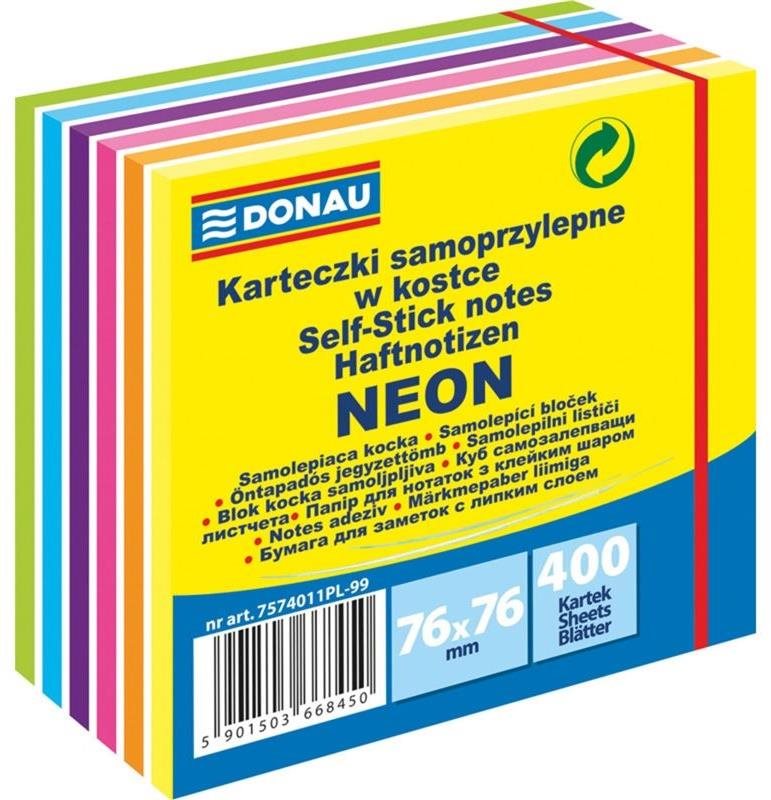 DONAU 76 x 76 mm, 400 lap, neon pasztell