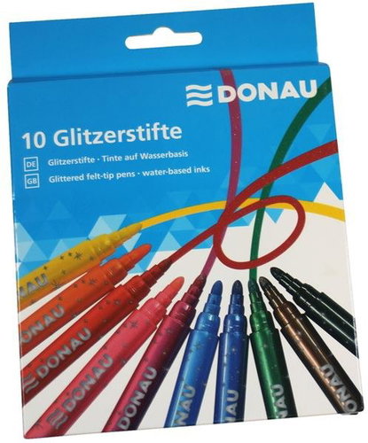 DONAU glitrové/třpytivé, 10 barev - Felt Tip Pens - Main image