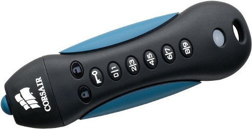 Corsair CMFPLA3B-64GB Padlock 3 - USB Flash Drive - 64 GB,  Blue, Black/Blue : Electronics