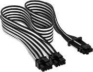 Corsair Premium Individually Sleeved 12+4pin PCIe Gen 5 12VHPWR 600W cable Type 4 White/Black - Napájecí kabel