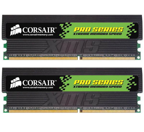 2GB (KIT 2x1GB) DDR 400MHz PC3200 CL3-3-3-8 Corsair TWINX XMS PRO Black BOX, LED diody - vhodné pro  - - - Main image