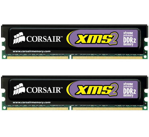 1GB (KIT 2x512MB) DDR2 1000MHz PC8000 CL5-4-4-9 Corsair TWINX XMS2 Black BOX - vhodné pro DualChanne - - - Main image