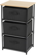 DOCHTMANN Shelf with storage boxes, black, 3 shelves, 39 × 30 × 68 cm - Shelving Unit