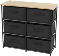 DOCHTMANN Shelf with storage boxes, black, 6 shelves, 75,5 × 29,7 × 68 cm - Shelving Unit