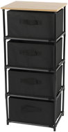 DOCHTMANN Shelf with storage boxes, black, 4 shelves, 39 × 29,7 × 89 cm - Shelving Unit
