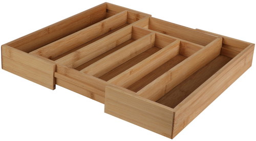 DOCHTMANN Extendable cutlery tray, bamboo, 37 × 34 × 5 cm - Cutlery Tray - Main image