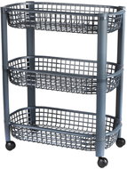 DOCHTMANN Mobile storage trolley, 3 shelves, 46,5 × 26 × 58,8 cm, grey - Shelving Unit