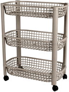 DOCHTMANN Mobile storage trolley, 3 shelves, 46,5 × 26 × 58,8 cm, brown - Shelving Unit