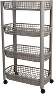 DOCHTMANN Mobile storage trolley, 4 shelves, 46,5 × 26 × 78,8 cm, brown - Shelving Unit
