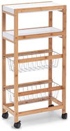 ZELLER Koupelnový regál 2 police, 2 koše, bambus, 40 × 22 × 83 cm, bílý  - Regál