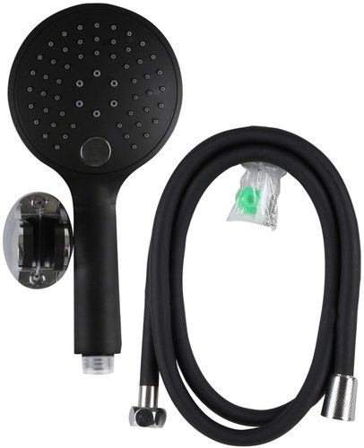 DOCHTMANN Shower head set 3 nozzles, wall bracket and hose 150 cm black - Shower Set - Main image