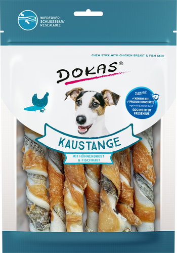 Dokas Sticks made of beef and fish skin, with chicken fillet 170 g - Dog Treats - Main image