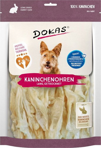 Dokas Rabbit ears without hair 180 g - Dog Treats - Main image