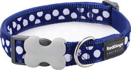 Red Dingo White Spots on Navy 12 mm x 20-32 cm - Dog Collar