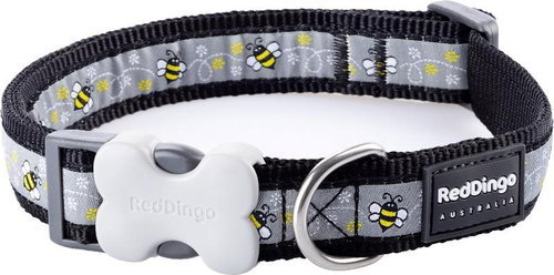 Red Dingo Bumble Bee Black 25 mm x 41-63 cm - Dog Collar - Main image
