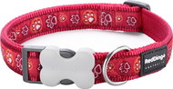 Red Dingo Paw Impressions Red 25 mm x 41-63 cm - Dog Collar